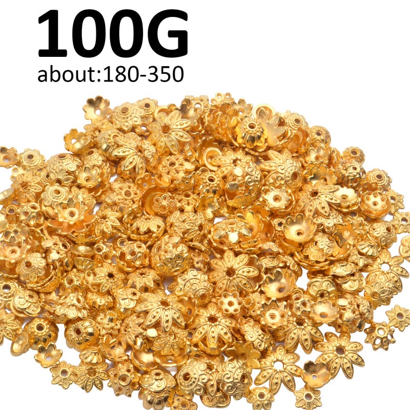 BronaGrand 100 Gram(About 250-350pcs) Bead Caps Metal Spacers Jewelry Findings Accessories for Bracelet Necklace Jewelry Making,Gold - Image 4